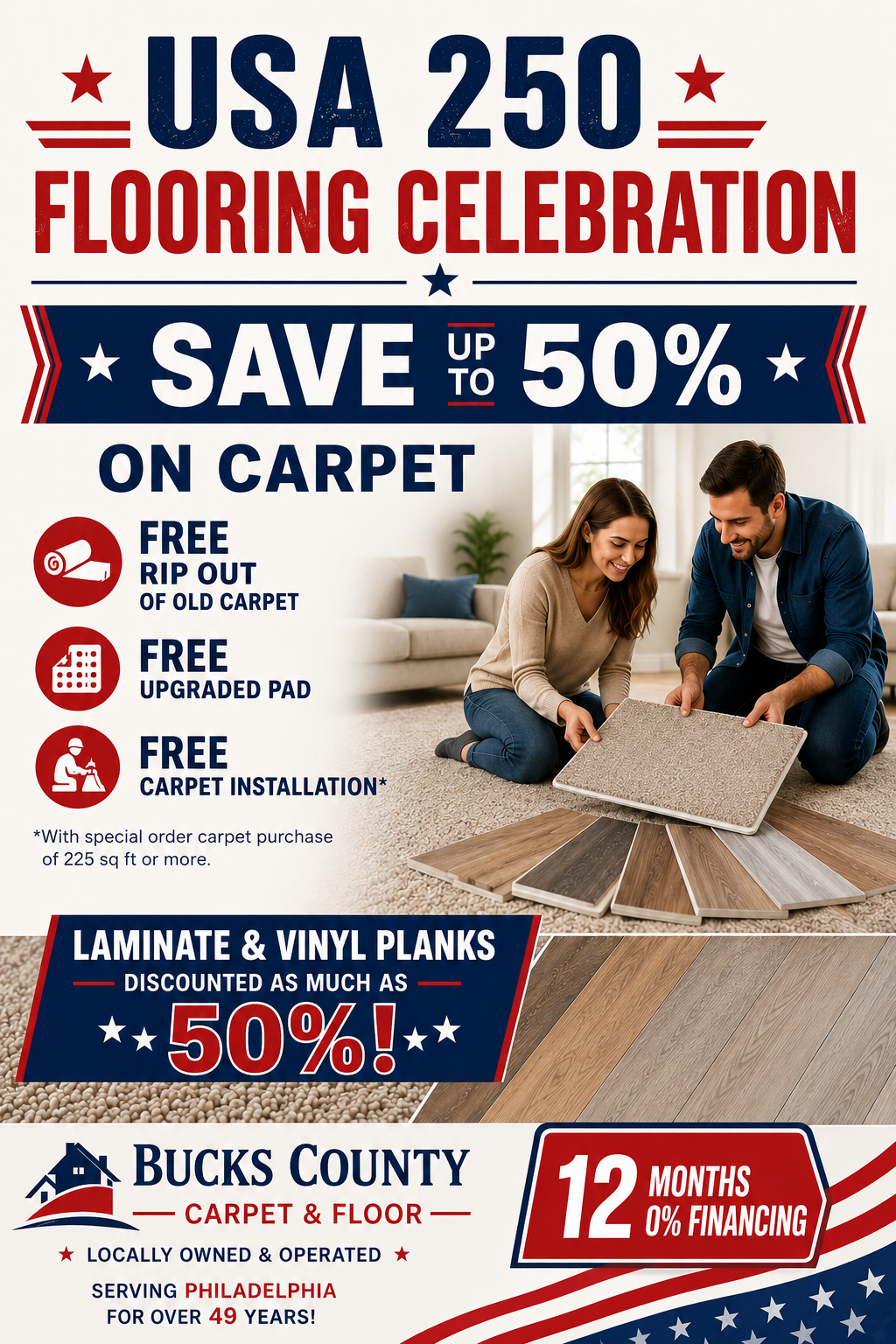 Shop-at-home carpet and flooring service in Philadelphia